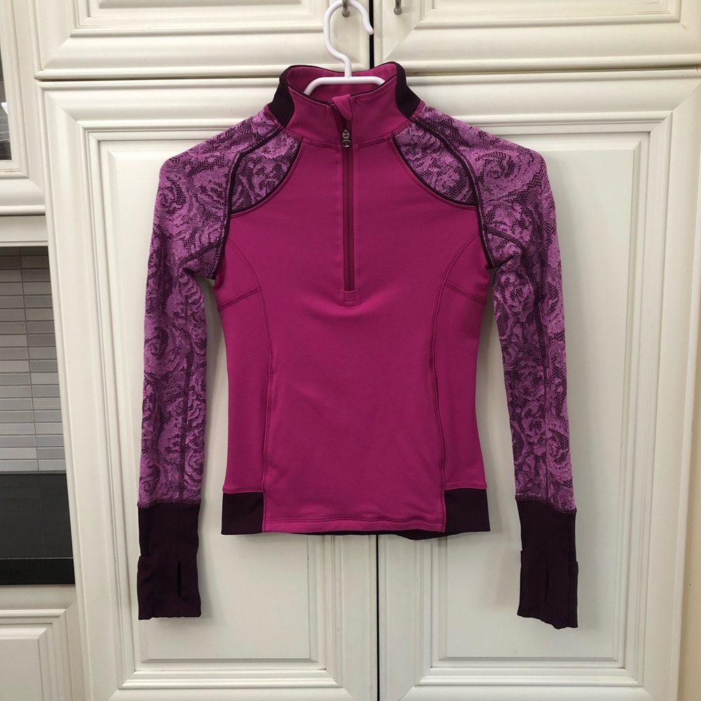 Ivivva girl’s partial zip long sleeve shirt